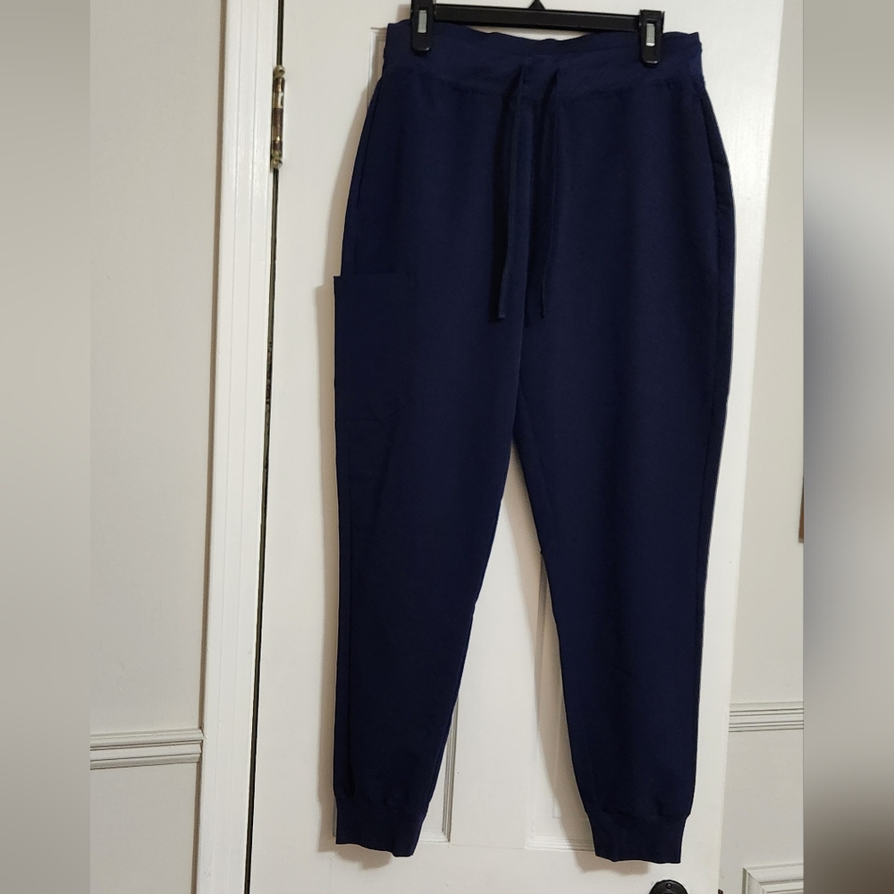 Women's Mandala Scrub Pants Navy Sz M EUC